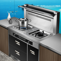 頓好 W90-2集成灶 側吸式集成環保灶 油煙機燃氣灶消毒柜套裝 尊享型-900三門 人工煤氣